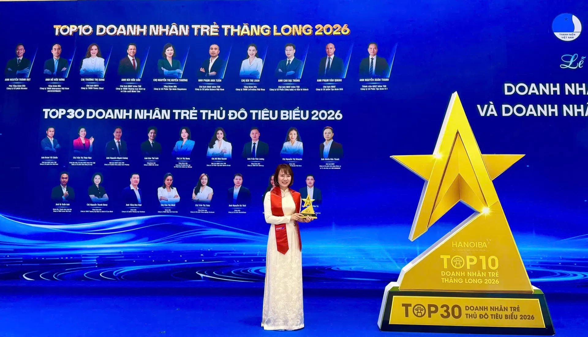 Bà Trương Thị Dung được vinh danh Top 10 Doanh nhân trẻ Thăng Long 2026: Niềm tự hào Taixin Group