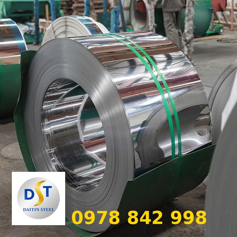 Thép mạ kẽm cuộn bề mặt sáng bóng, đóng đai chắc chắn, dùng cho gia công cơ khí chính xác