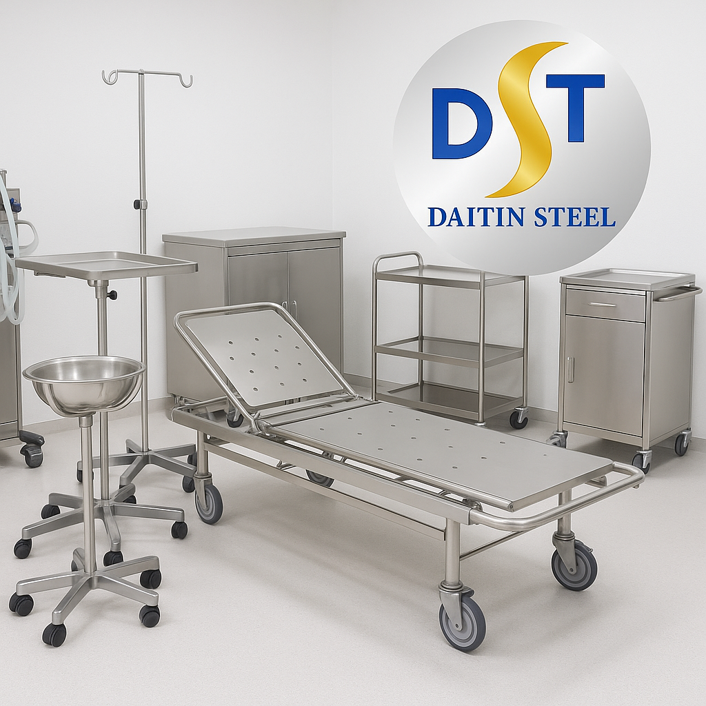 Thiết bị y tế cao cấp sử dụng inox 304 – sáng bóng, bền bỉ, an toàn tuyệt đối