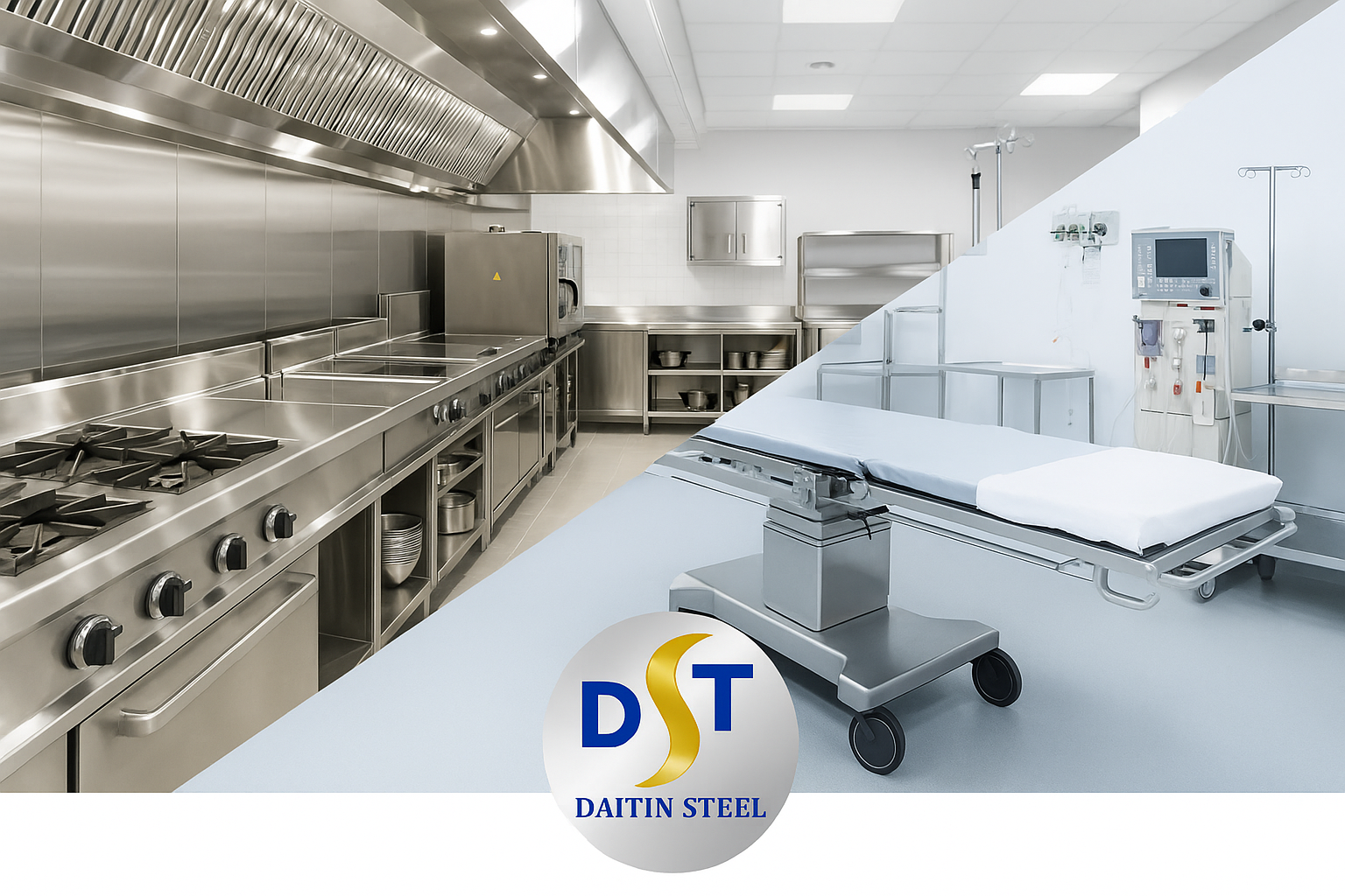 So sánh khay inox trước và sau khi vệ sinh đúng cách