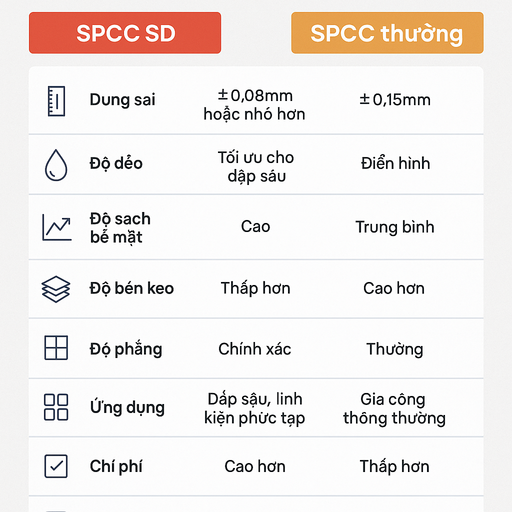 So sánh SPCC SD và SPCC thường: Đâu là lựa chọn đúng cho nhà máy FDI?