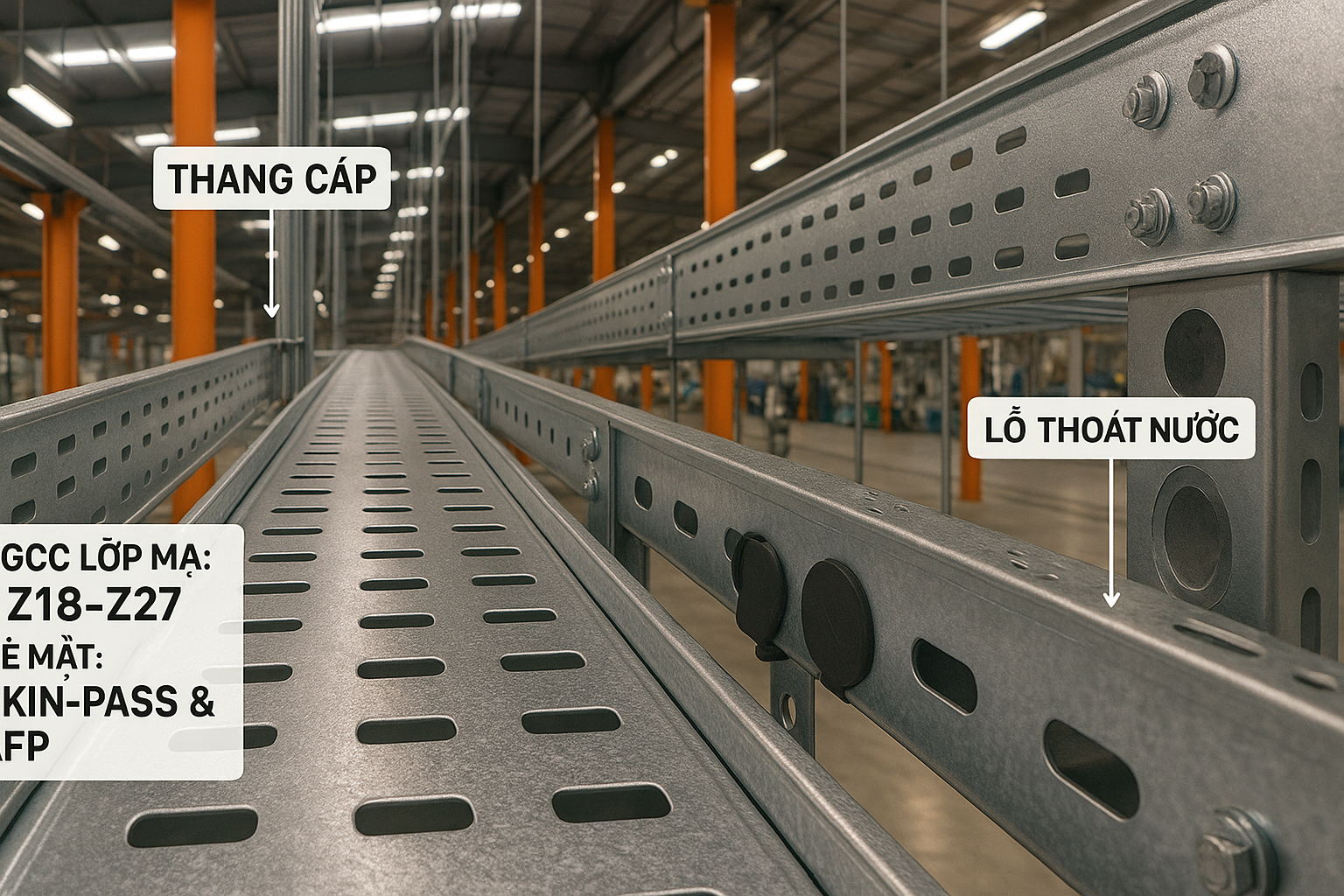 10 TIÊU CHÍ THANG/MÁNG CÁP KHÔNG GỈ: CHỌN SGCC ĐÚNG DÀY & LỚP MẠ CHUẨN CÔNG NGHIỆP