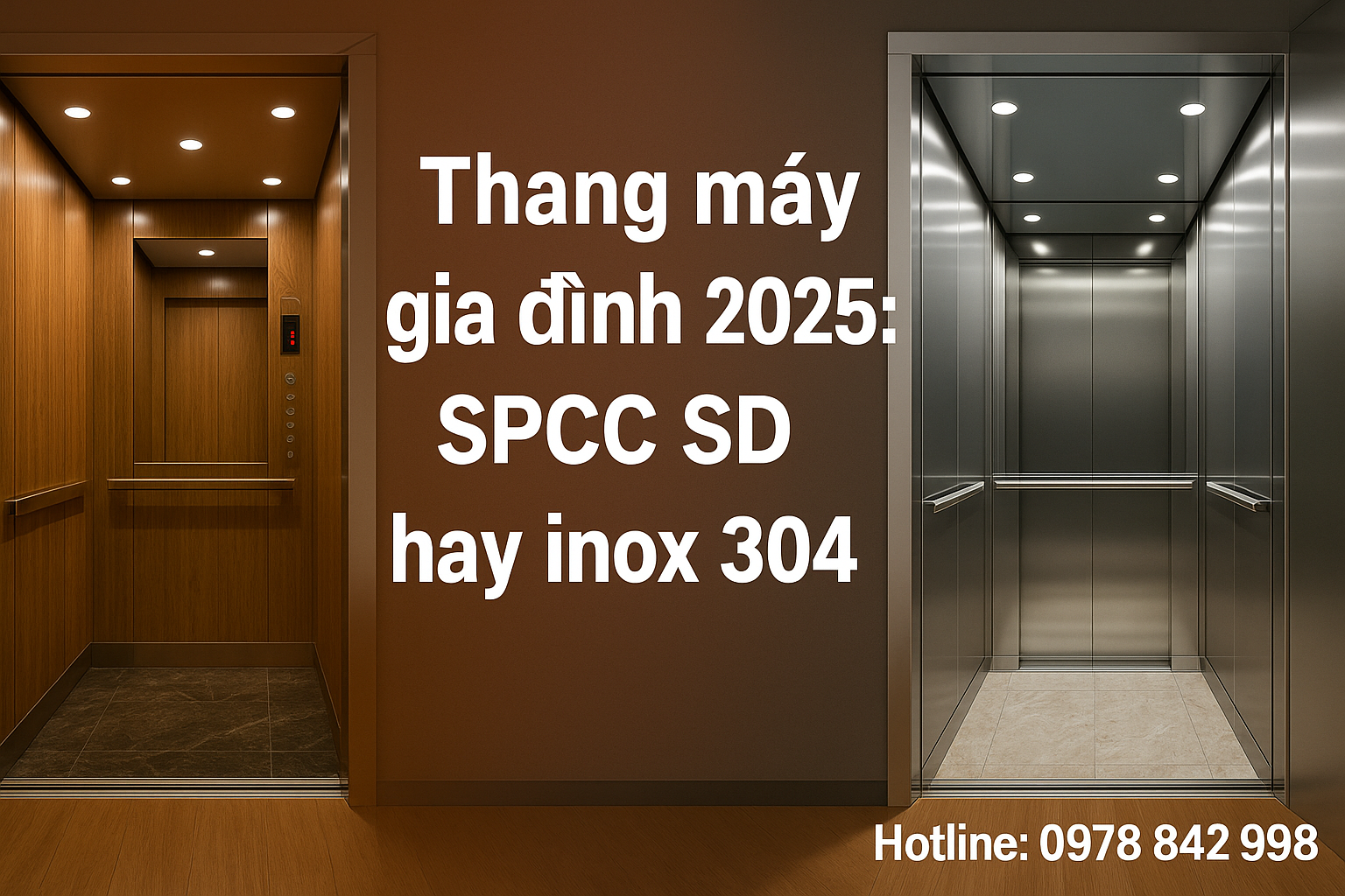 Thang máy gia đình 2025: SPCC SD hay inox 304 – đâu là lựa chọn thông minh?