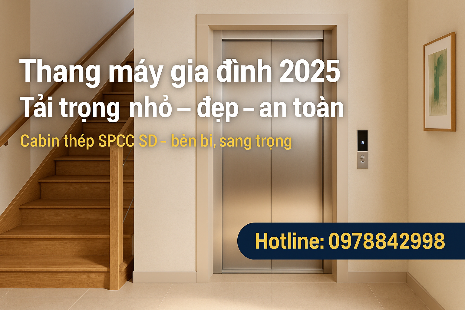 Thang máy tải trọng nhỏ: Giải pháp tiết kiệm diện tích cho nhà phố Việt Nam