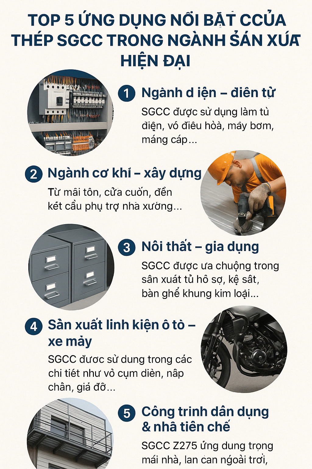 TOP 5 Ứng Dụng Nổi Bật Của Thép SGCC Trong Ngành Sản Xuất Hiện Đại