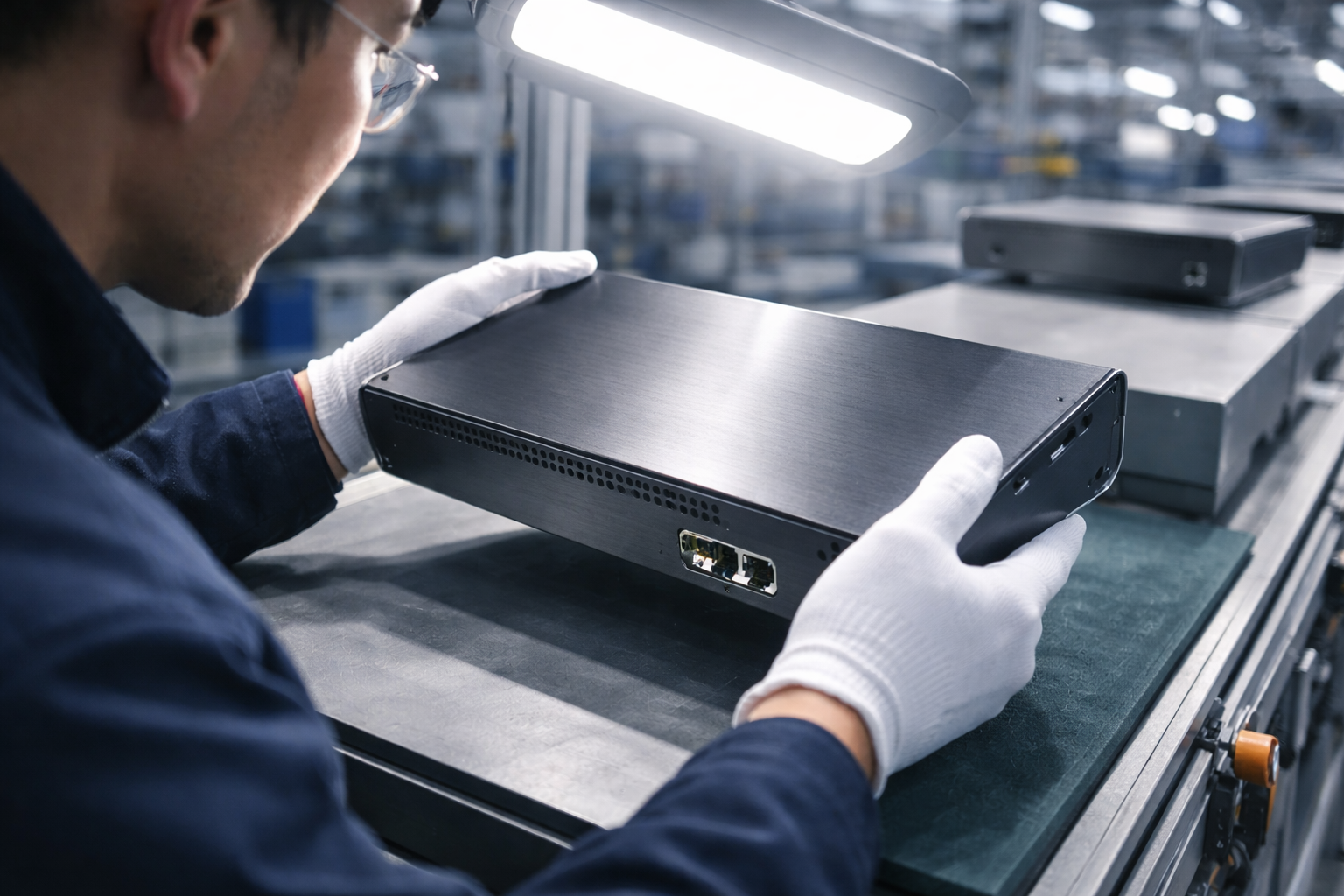 Vỏ thiết bị điện tử bị giữ IQC vì hairline & loang ánh sáng: lỗi bắt đầu từ thép SGCC