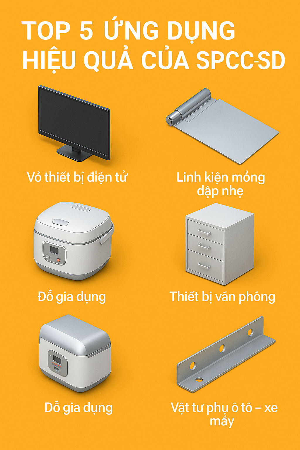 SPCC-SD nên dùng cho sản phẩm nào? TOP 5 ứng dụng hiệu quả nhất trong công nghiệp phụ trợ