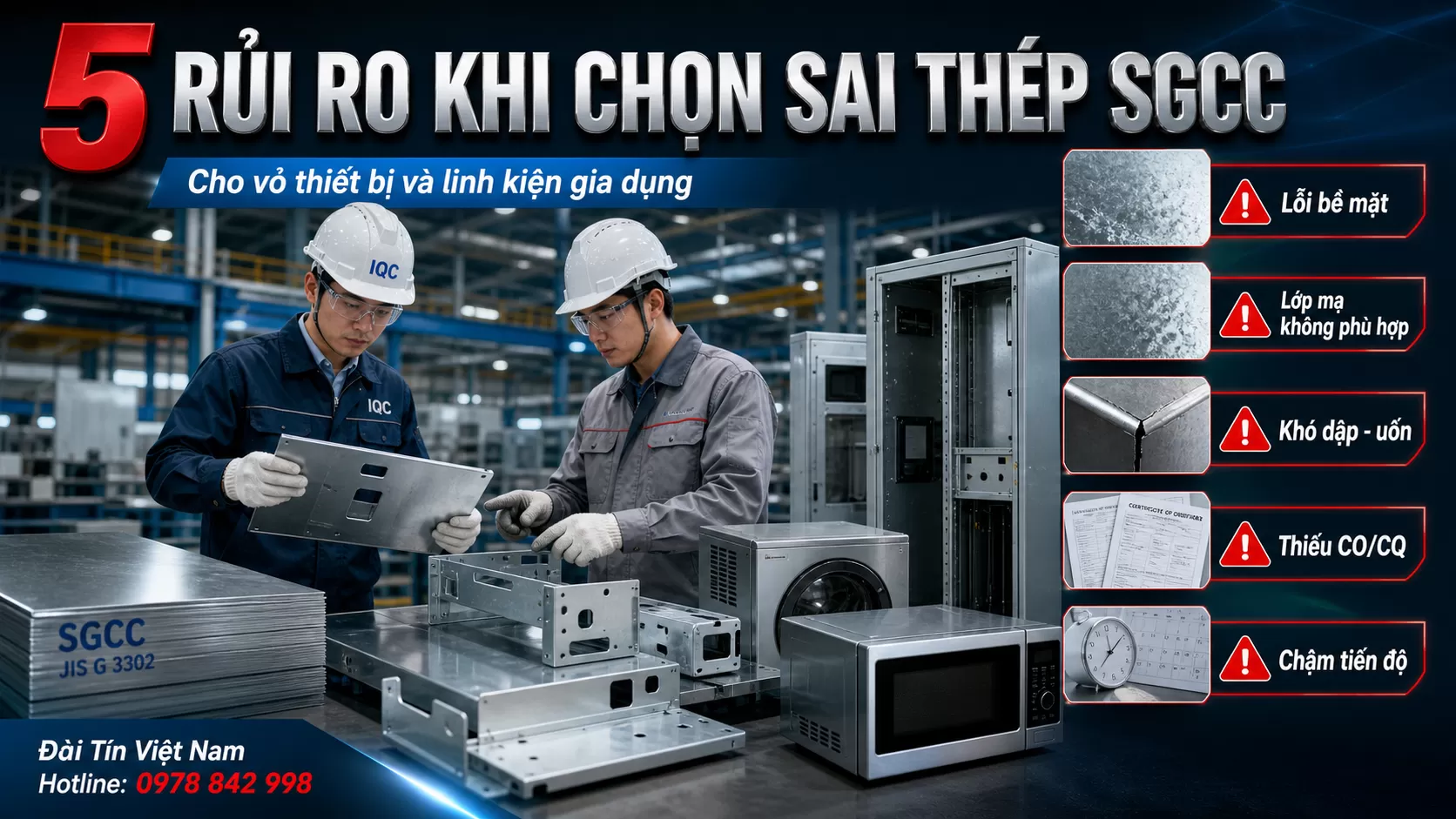 5 Rủi Ro Khi Chọn Sai Thép SGCC Cho Vỏ Thiết Bị Và Linh Kiện Gia Dụng