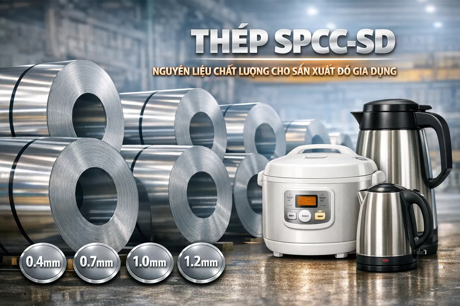SPCC-SD 0.4–1.2mm: Giải pháp nguyên liệu tối ưu cho nhà sản xuất đồ gia dụng